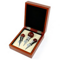 Three Piece Rosewood Wine Stopper Set